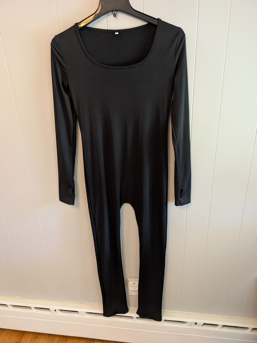 Amazon Black Long-Sleeve Scoop Neck Jumpsuit
